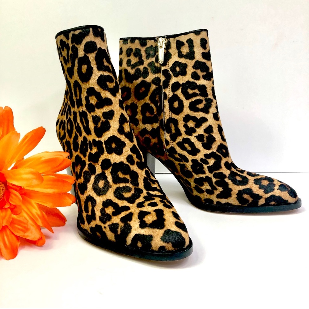 Sam Edelman Blake Leopard Brahma Ankle Boots 7.5 - Picture 3 of 8